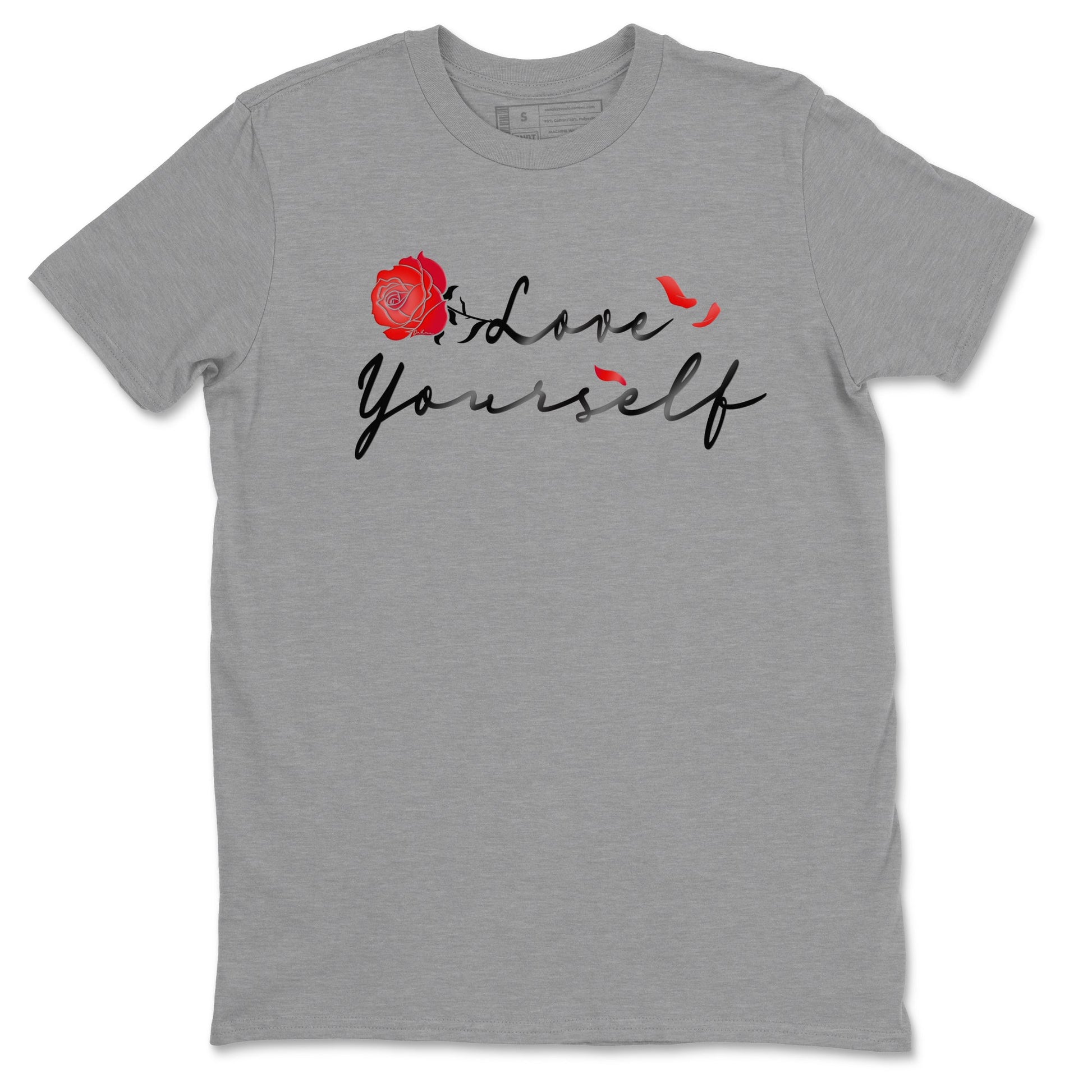 Jordan 1 High OG Satin Bred shirt to match jordans Love Yourself sneaker tees Air Jordan 1 Satin Bred SNRT Sneaker Tees Casual Crew Neck T-Shirt Unisex Heather Grey 2 T-Shirt
