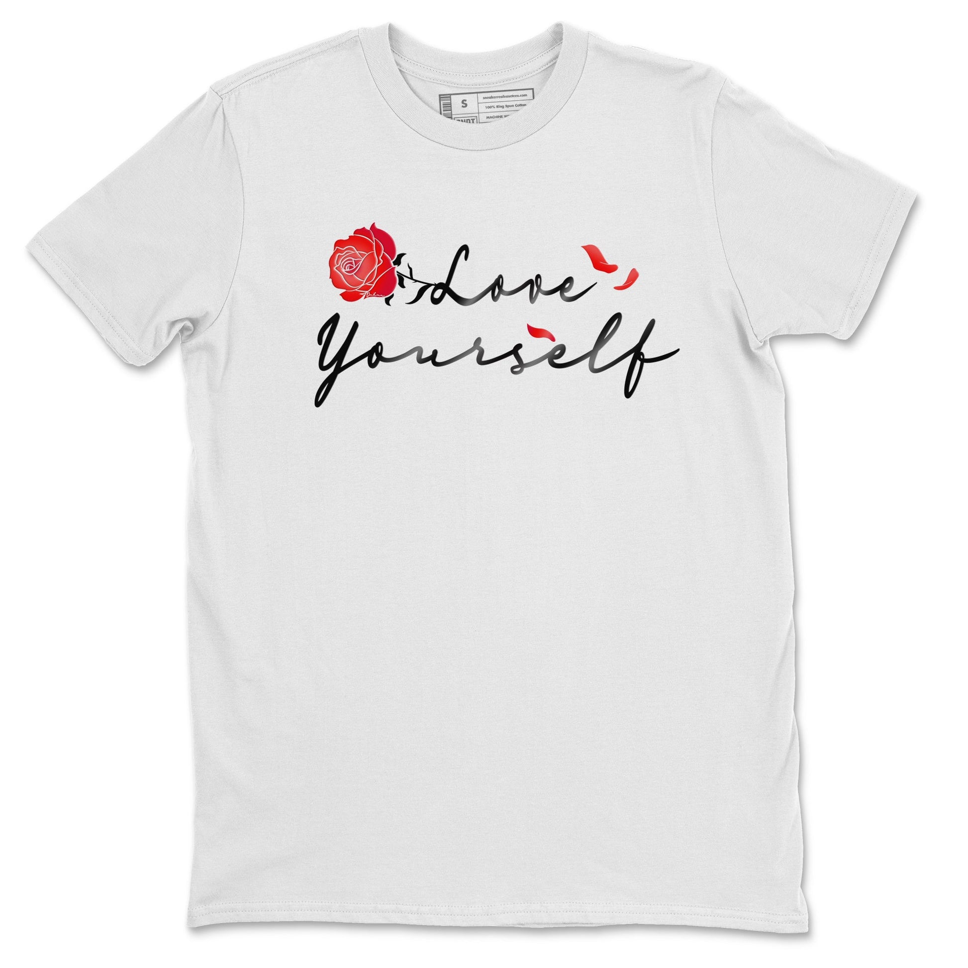 Jordan 1 High OG Satin Bred shirt to match jordans Love Yourself sneaker tees Air Jordan 1 Satin Bred SNRT Sneaker Tees Casual Crew Neck T-Shirt Unisex White 2 T-Shirt