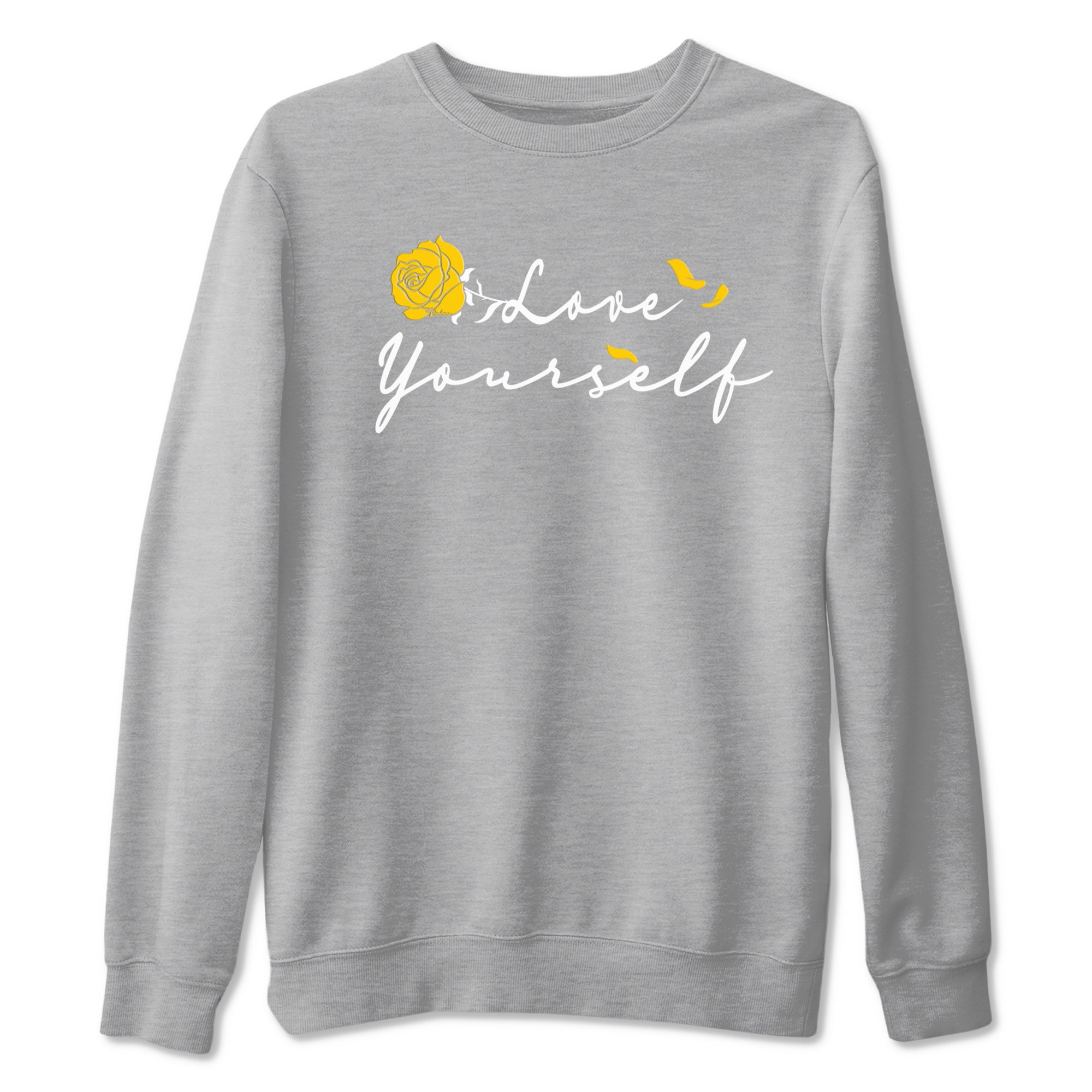 Love Yourself sneaker match tees to Yellow Ochre 1s street fashion brand for shirts to match Jordans SNRT Sneaker Tees Air Jordan 1 Yellow Ochre unisex t-shirt Heather Grey 2 unisex shirt