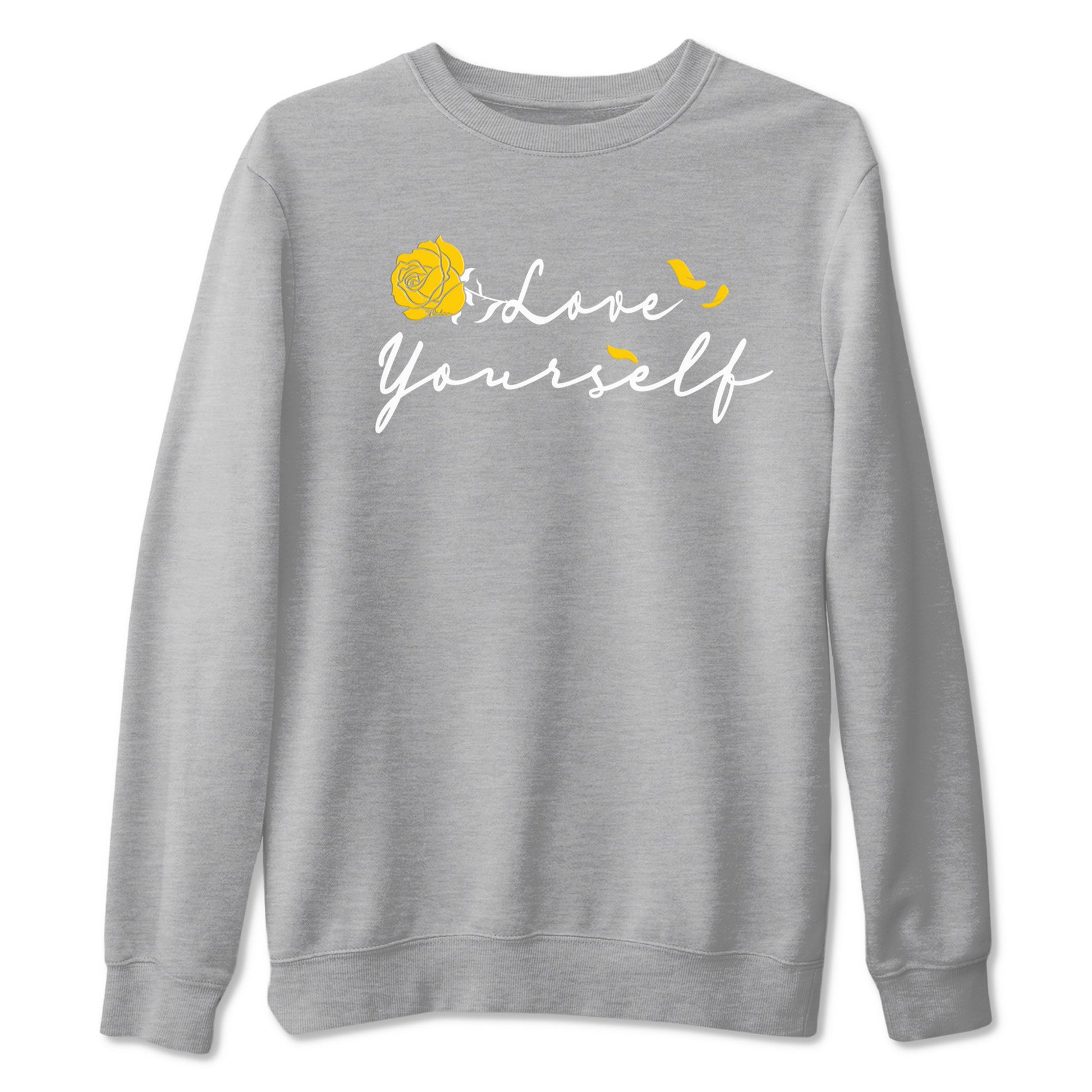 Love Yourself sneaker match tees to Yellow Ochre 1s street fashion brand for shirts to match Jordans SNRT Sneaker Tees Air Jordan 1 Yellow Ochre unisex t-shirt Heather Grey 2 unisex shirt