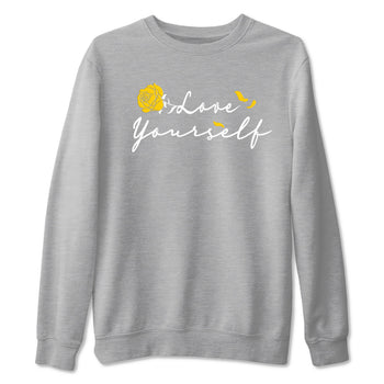 Love Yourself sneaker match tees to Yellow Ochre 1s street fashion brand for shirts to match Jordans SNRT Sneaker Tees Air Jordan 1 Yellow Ochre unisex t-shirt Heather Grey 2 unisex shirt