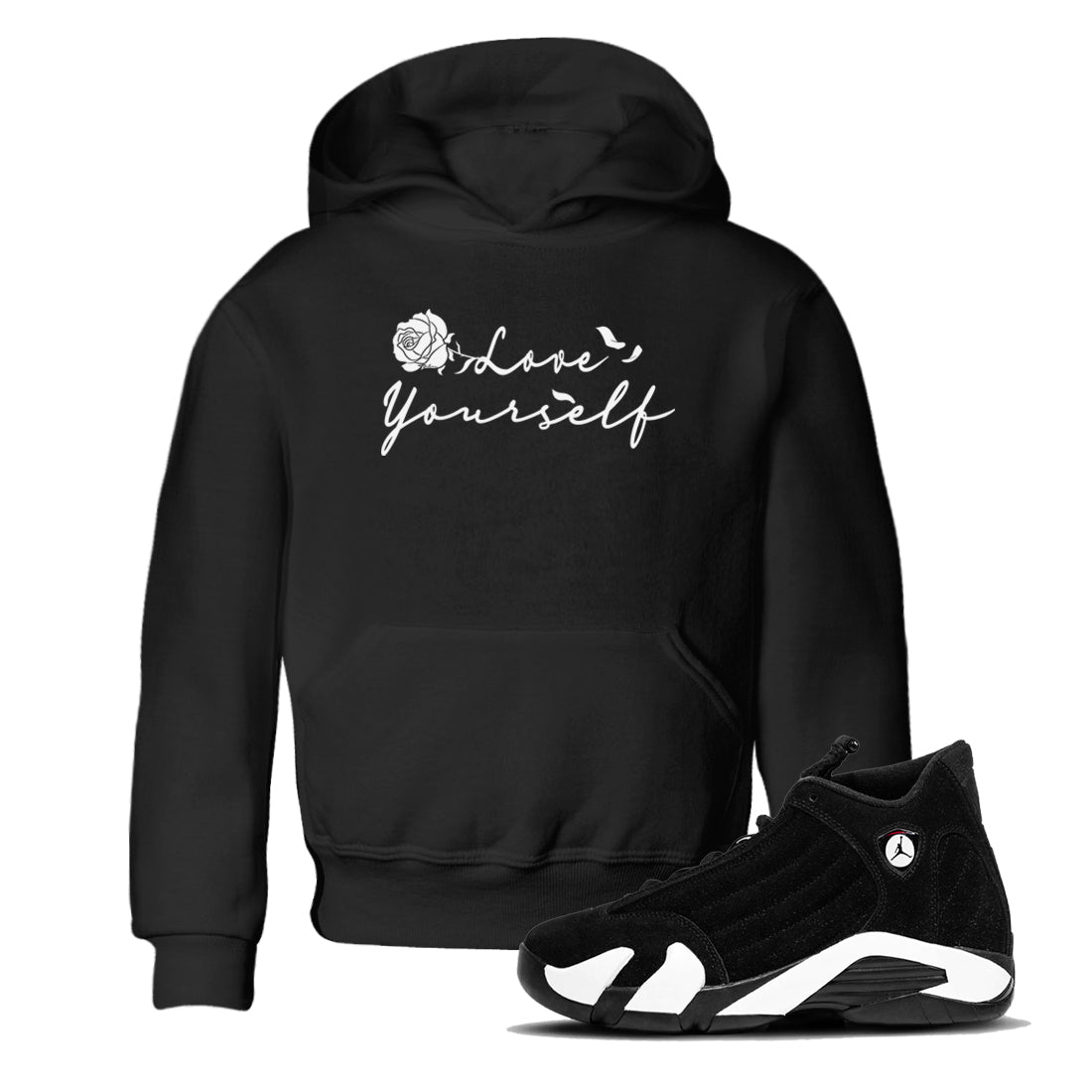 14s Panda shirt to match jordans Love Yourself sneaker tees Air Jordan 14 Panda SNRT sneaker release tees baby toddler Black 1 cotton Shirt