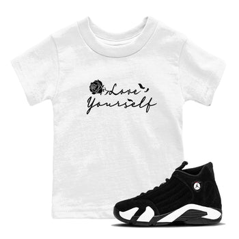 14s Panda shirt to match jordans Love Yourself sneaker tees Air Jordan 14 Panda SNRT sneaker release tees baby toddler White 1 cotton Shirt