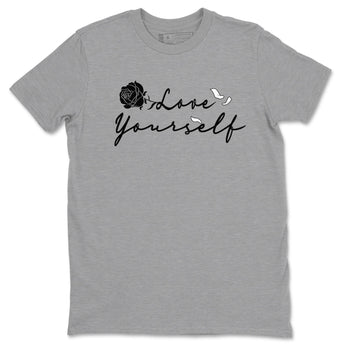 14s Panda shirt to match jordans Love Yourself sneaker tees Air Jordan 14 Panda SNRT Sneaker Release Tees unisex cotton Heather Grey 2 crew neck shirt