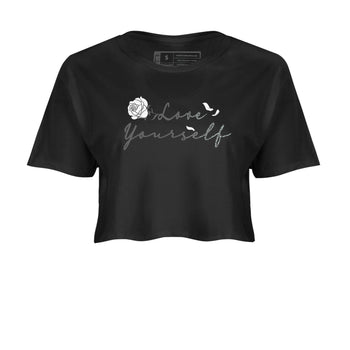 3s Green Glow shirt to match jordans Love Yourself sneaker tees Air Jordan 3 Green Glow SNRT Sneaker Release Tees Black 2 crop length shirt
