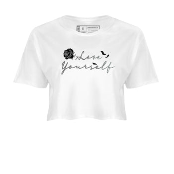 3s Green Glow shirt to match jordans Love Yourself sneaker tees Air Jordan 3 Green Glow SNRT Sneaker Release Tees White 2 crop length shirt