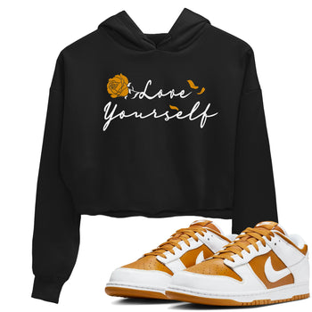 Dunks Dark Curry Shirt To Match Jordans Love Yourself Streetwear Fashion Dunk Dark Curry SNRT Sneaker Release Tees Black 1 Women's Crop Tee