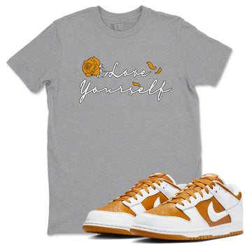 Dunks Dark Curry Shirt To Match Jordans Love Yourself Streetwear Fashion Dunk Dark Curry SNRT Sneaker Release Tees unisex cotton Heather Grey 1 crew neck shirt