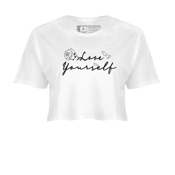 Dunk Low Panda shirt to match jordans Love Yourself sneaker tees Dunk Low Black White SNRT Sneaker Release Tees White 2 crop length shirt