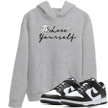 Dunk Low Panda shirt to match jordans Love Yourself sneaker tees Dunk Low Black White SNRT Sneaker Release Tees unisex cotton Heather Grey 1 crew neck shirt