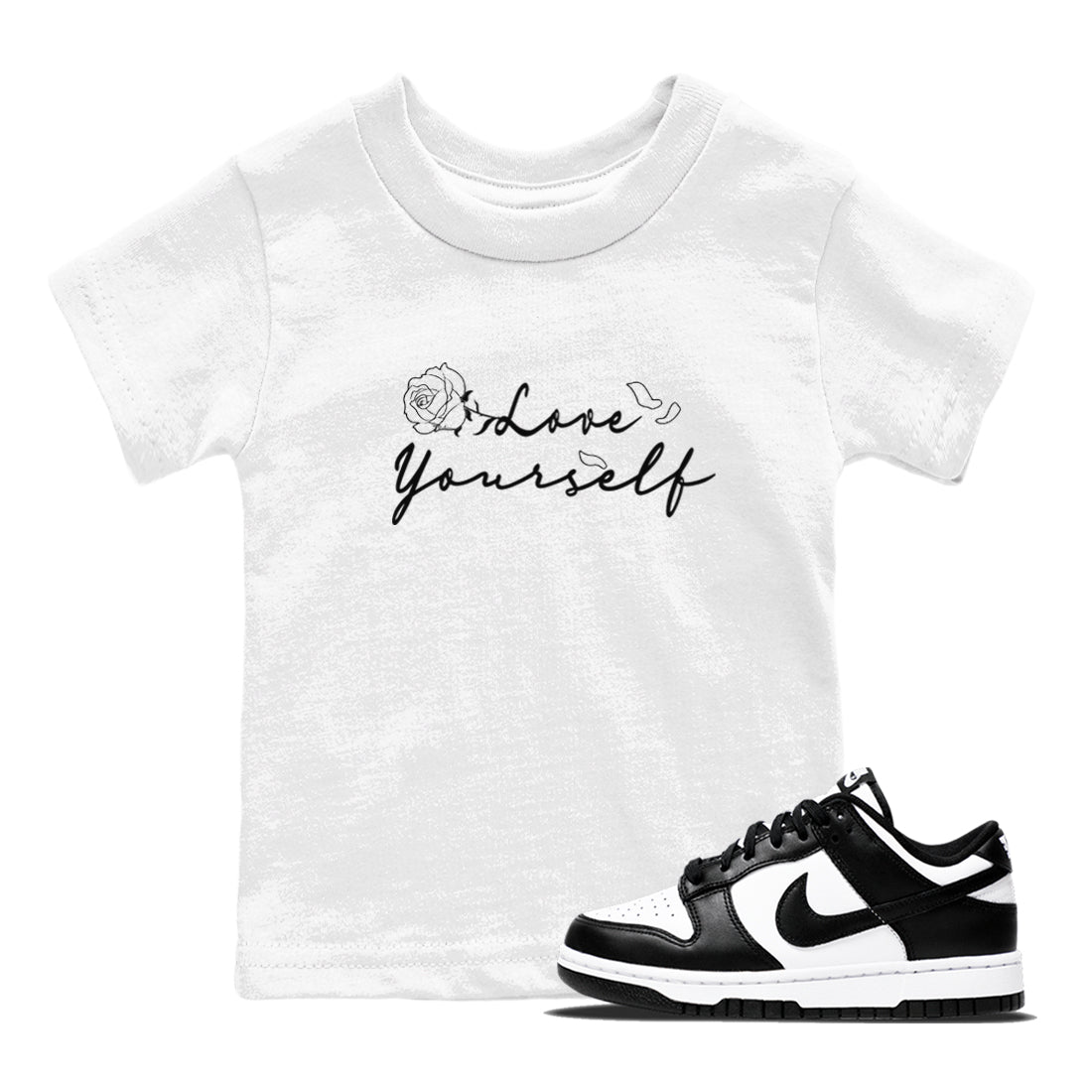 Dunk Low Panda shirt to match jordans Love Yourself sneaker tees Dunk Low Black White SNRT Sneaker Release tees baby toddler White 1 cotton Shirt