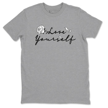 Dunk Low Panda shirt to match jordans Love Yourself sneaker tees Dunk Low Black White SNRT Sneaker Release Tees unisex cotton Heather Grey 2 crew neck shirt
