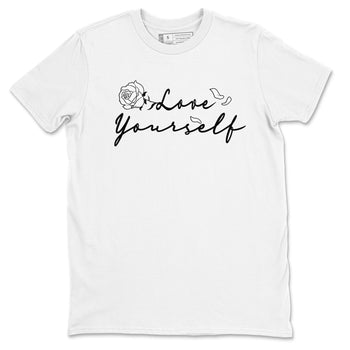 Dunk Low Panda shirt to match jordans Love Yourself sneaker tees Dunk Low Black White SNRT Sneaker Release Tees unisex cotton White 2 crew neck shirt