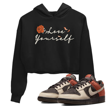 Dunk Low Red Panda shirt to match jordans Love Yourself sneaker tees Dunks Red Panda SNRT Sneaker Tees Sneaker Matching Clothing Brand Black 1 Crop T-Shirt