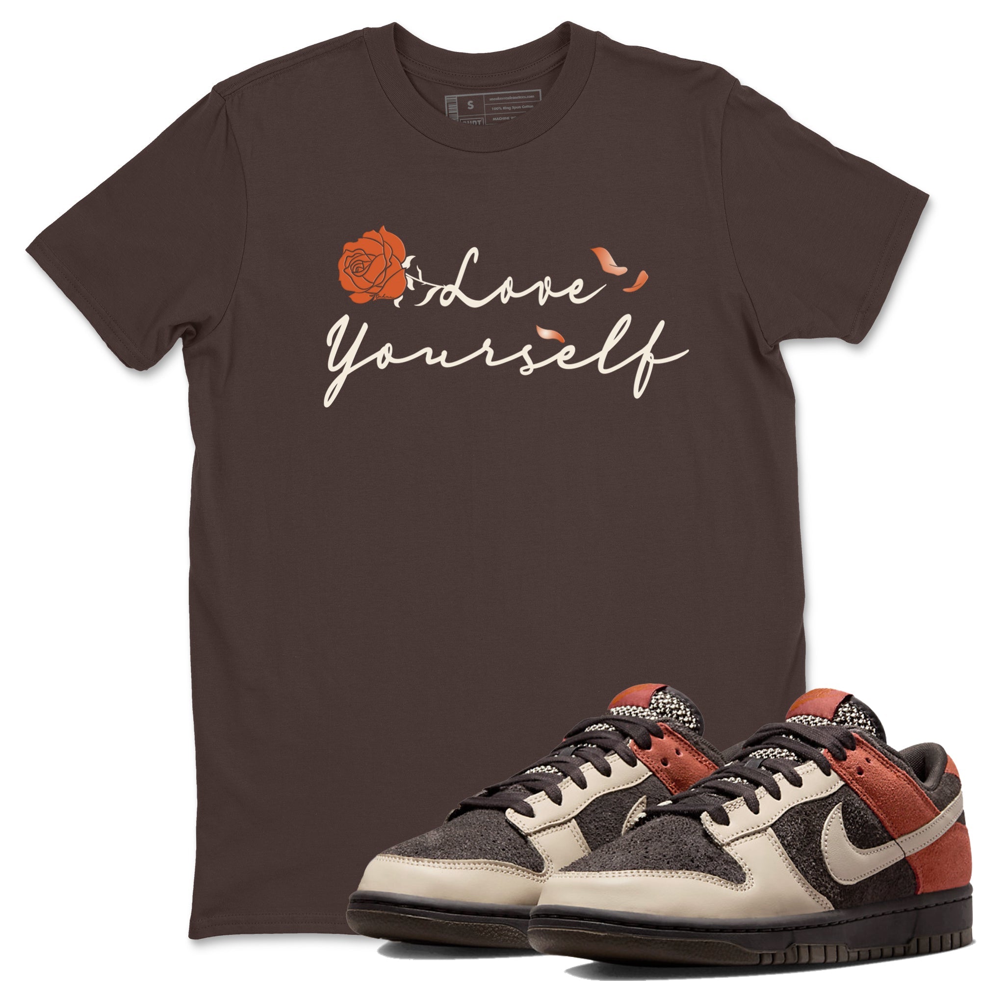 Dunk Low Red Panda shirt to match jordans Love Yourself sneaker tees Dunks Red Panda SNRT Sneaker Tees Sneaker Matching Clothing Brand Unisex Sneaker Tee Dark Chocolate 1 T-Shirt