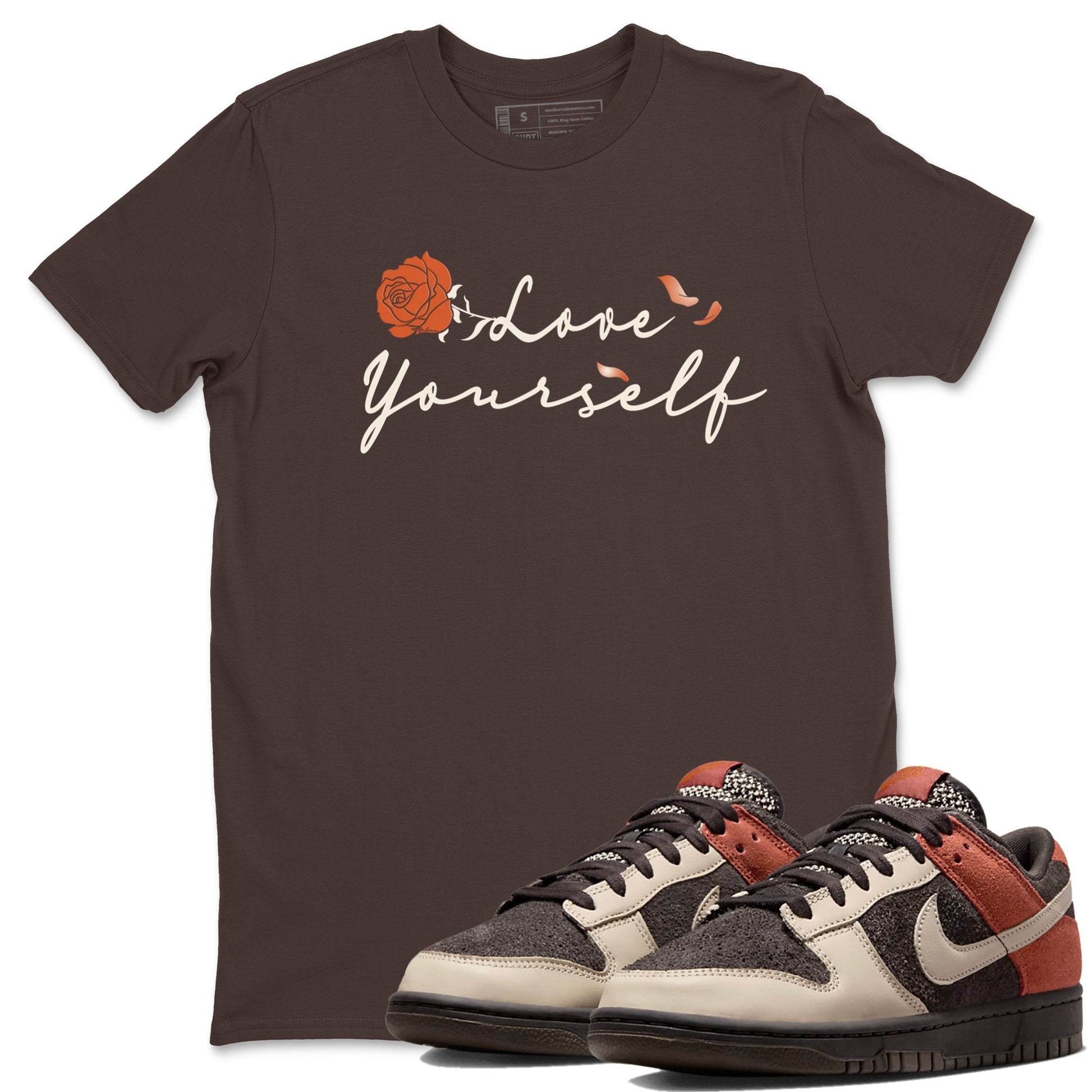 Dunk Low Red Panda shirt to match jordans Love Yourself sneaker tees Dunks Red Panda SNRT Sneaker Tees Sneaker Matching Clothing Brand Unisex Sneaker Tee Dark Chocolate 1 T-Shirt