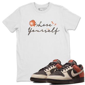 Dunk Low Red Panda shirt to match jordans Love Yourself sneaker tees Dunks Red Panda SNRT Sneaker Tees Sneaker Matching Clothing Brand Unisex Sneaker Tee White 1 T-Shirt