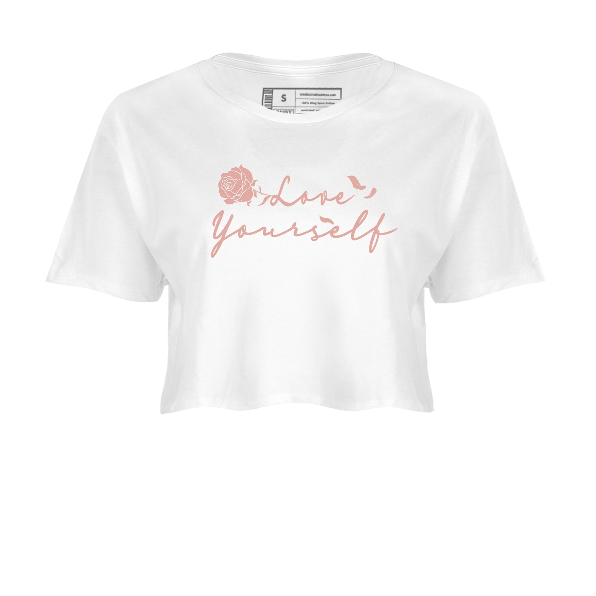 Dunk Low WMNS Rose Whisper shirt to match jordans Love Yourself sneaker tees Dunk Low WMNS Rose Whisper SNRT Sneaker Release Tees White 2 Crop T-Shirt