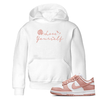 Dunk Low WMNS Rose Whisper shirt to match jordans Love Yourself sneaker tees Dunk Low WMNS Rose Whisper SNRT Sneaker Release Tees Baby Toddler White 1 T-Shirt