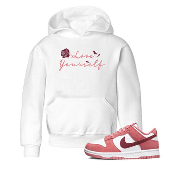 Dunk Valentine's Day shirt to match jordans Love Yourself sneaker tees Special Valentine Shirt Dunk Valentine's Day SNRT sneaker release tees baby toddler White 1 cotton Shirt