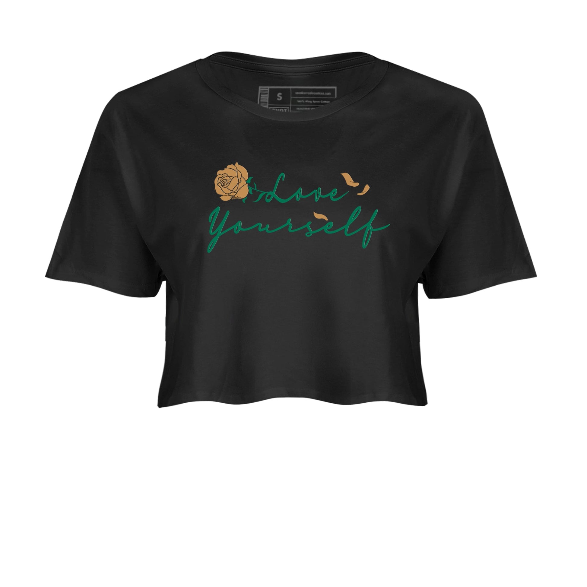 Adidas Samba Collegiate Green Gum shirt to match jordans Love Yourself sneaker tees Samba OG Collegiate Green Gum SNRT Sneaker Release Tees Black 2 Crop T-Shirt