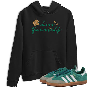 Adidas Samba Collegiate Green Gum shirt to match jordans Love Yourself sneaker tees Samba OG Collegiate Green Gum SNRT Sneaker Release Tees Unisex Black 1 T-Shirt