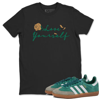 Adidas Samba Collegiate Green Gum shirt to match jordans Love Yourself sneaker tees Samba OG Collegiate Green Gum SNRT Sneaker Release Tees Unisex Black 1 T-Shirt