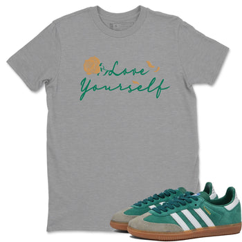 Adidas Samba Collegiate Green Gum shirt to match jordans Love Yourself sneaker tees Samba OG Collegiate Green Gum SNRT Sneaker Release Tees Unisex Heather Grey 1 T-Shirt