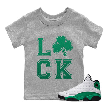 Jordan 13 Lucky Green Sneaker Match Tees LUCK Sneaker Tees Jordan 13 Lucky Green Sneaker Release Tees Kids Shirts