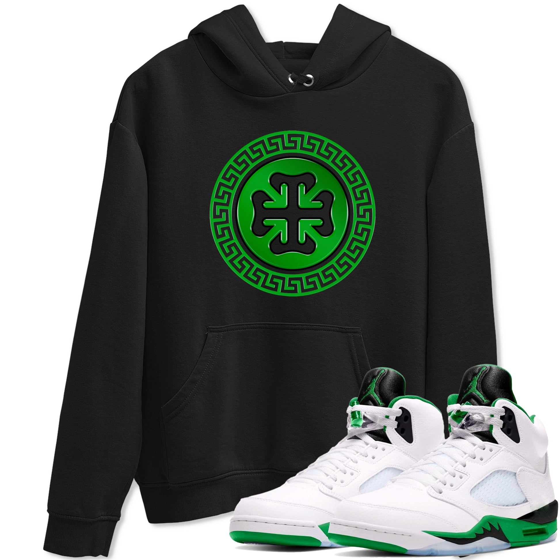 Air Jordan 5 Lucky Green shirt to match jordans Lucky Emblem sneaker tees AJ5 Lucky Green SNRT Sneaker Release Tees Unisex Black 1 T-Shirt