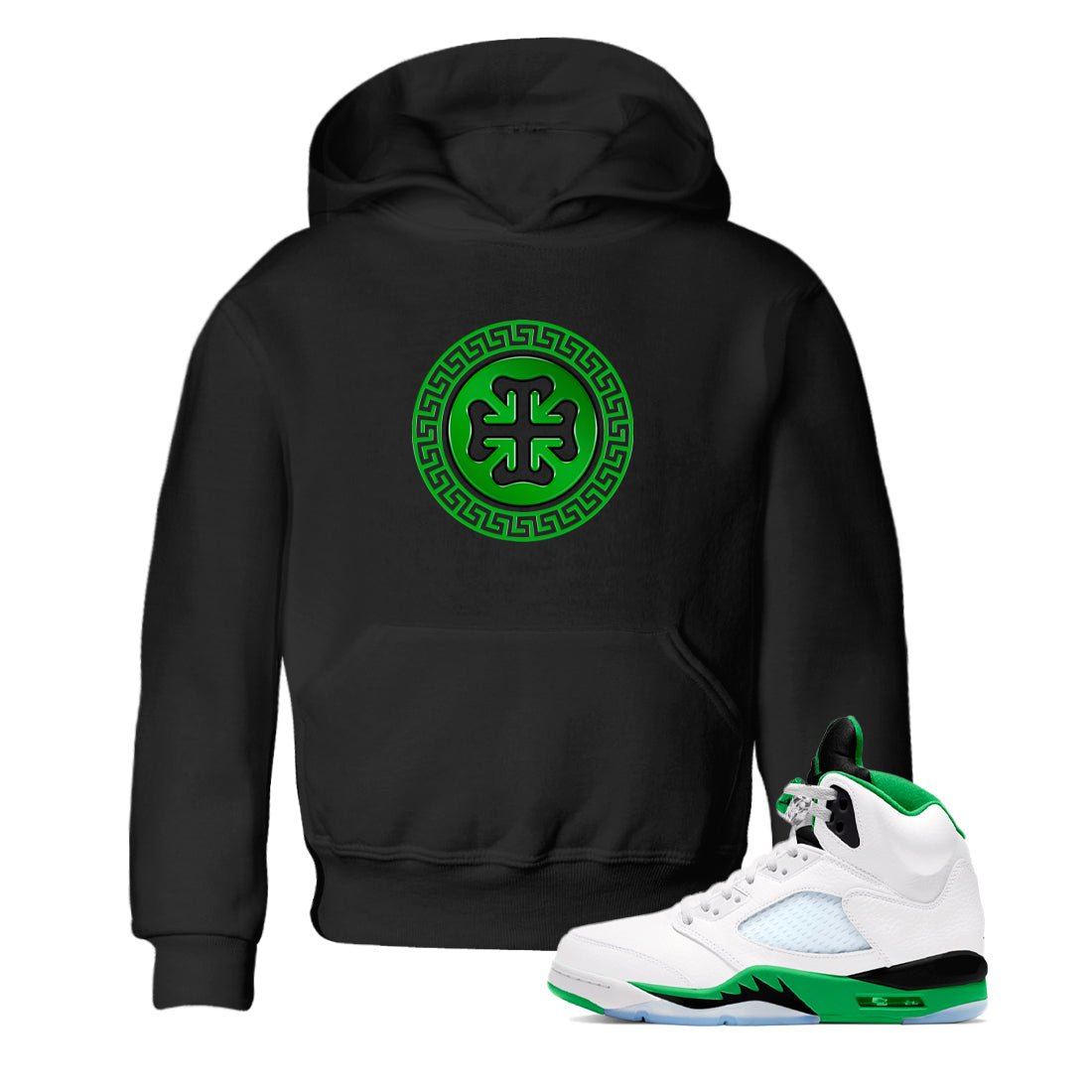 Air Jordan 5 Lucky Green shirt to match jordans Lucky Emblem sneaker tees AJ5 Lucky Green SNRT Sneaker Release Tees Baby Toddler Black 1 T-Shirt
