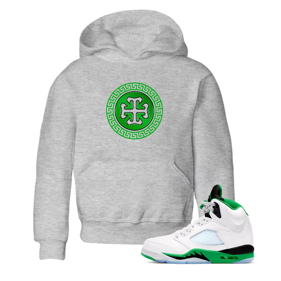 Air Jordan 5 Lucky Green shirt to match jordans Lucky Emblem sneaker tees AJ5 Lucky Green SNRT Sneaker Release Tees Baby Toddler Heather Grey 1 T-Shirt
