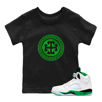 Air Jordan 5 Lucky Green shirt to match jordans Lucky Emblem sneaker tees AJ5 Lucky Green SNRT Sneaker Release Tees Baby Toddler Black 1 T-Shirt