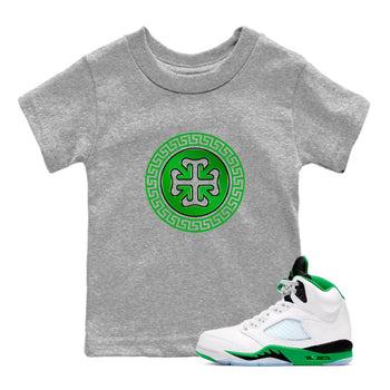 Air Jordan 5 Lucky Green shirt to match jordans Lucky Emblem sneaker tees AJ5 Lucky Green SNRT Sneaker Release Tees Baby Toddler Heather Grey 1 T-Shirt