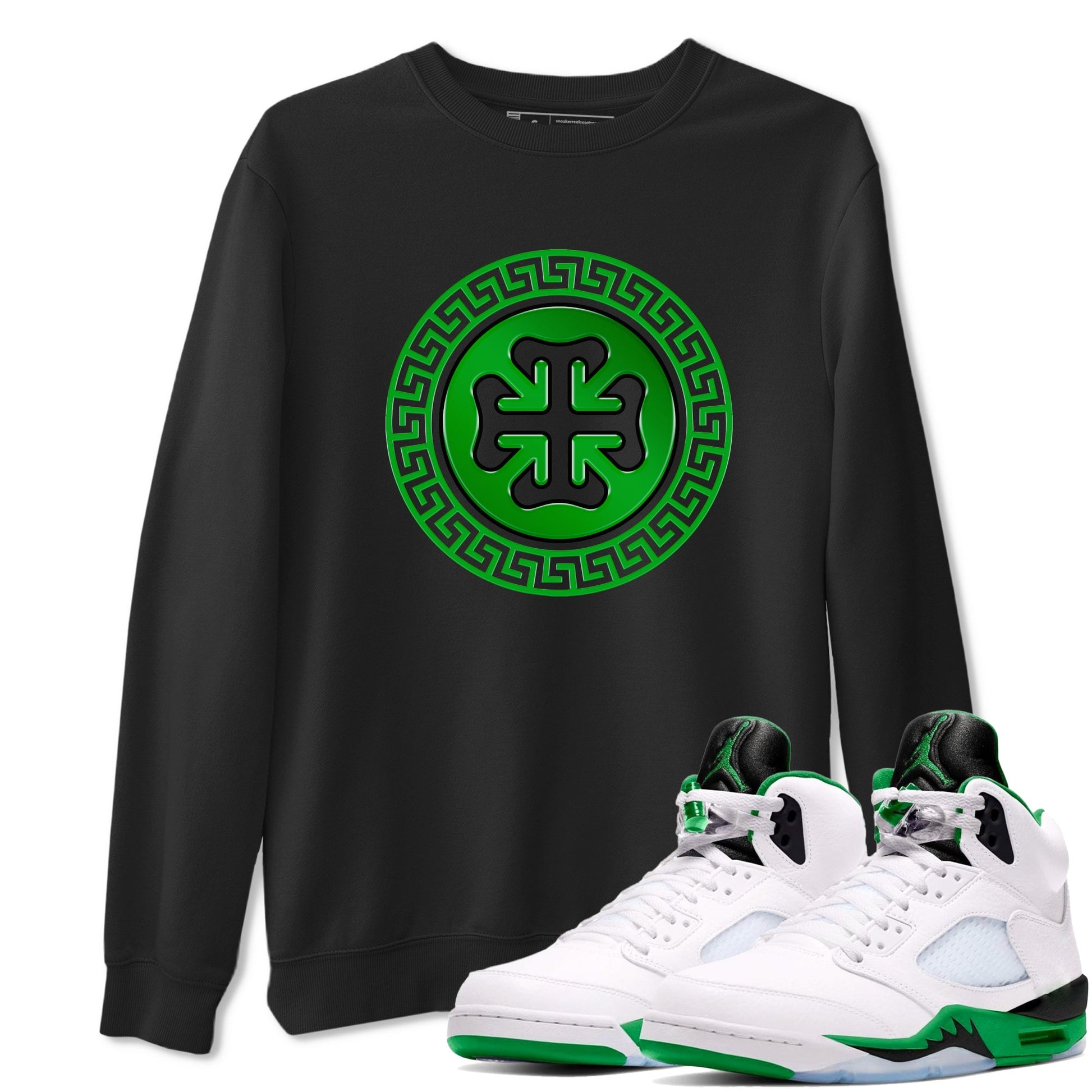 Air Jordan 5 Lucky Green shirt to match jordans Lucky Emblem sneaker tees AJ5 Lucky Green SNRT Sneaker Release Tees Unisex Black 1 T-Shirt