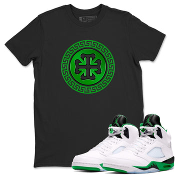 Air Jordan 5 Lucky Green shirt to match jordans Lucky Emblem sneaker tees AJ5 Lucky Green SNRT Sneaker Release Tees Unisex Black 1 T-Shirt