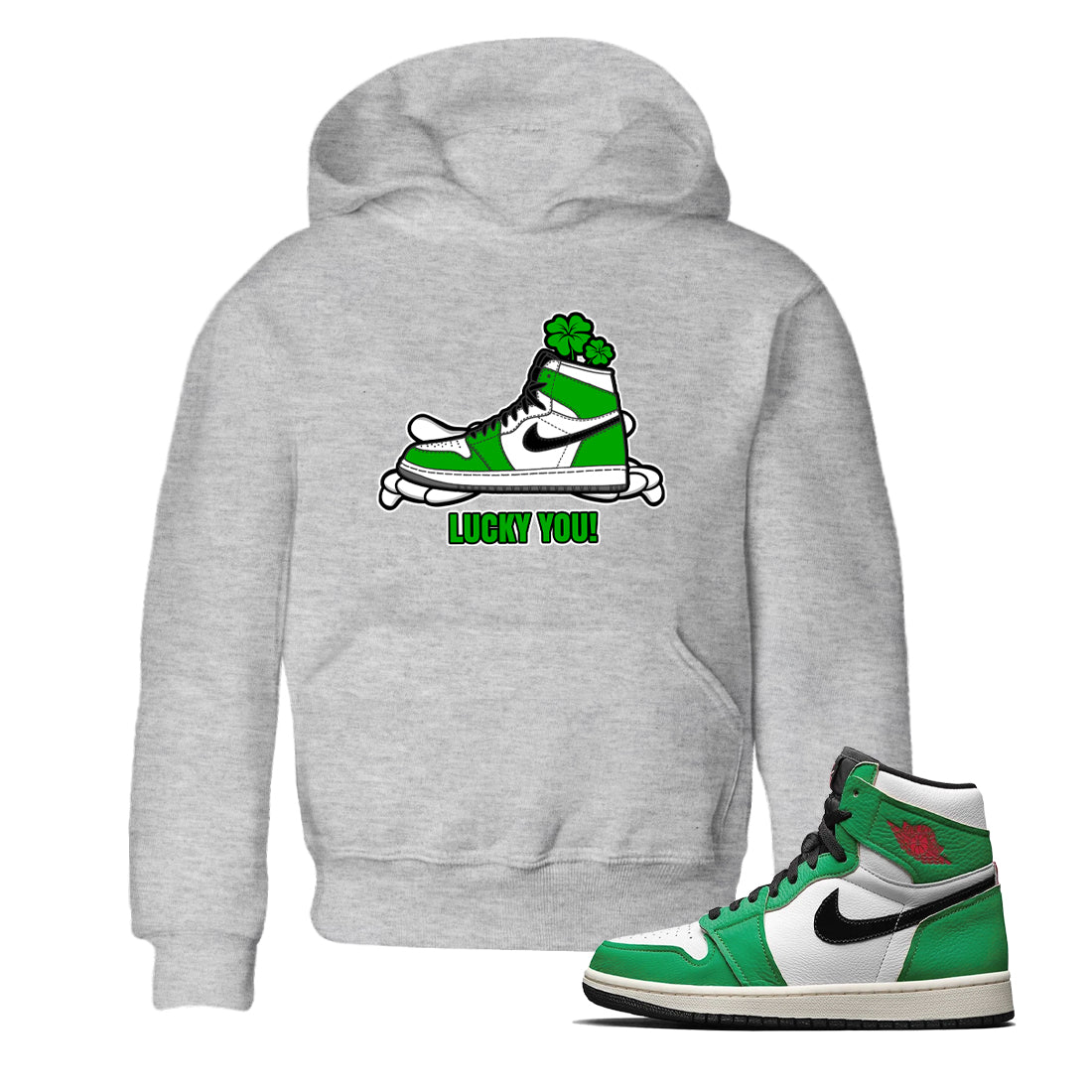 Air Jordan 1 Lucky Green shirt to match jordans Lucky You sneaker tees AJ1 Lucky Green SNRT Sneaker Release Tees Baby Toddler Heather Grey 1 T-Shirt