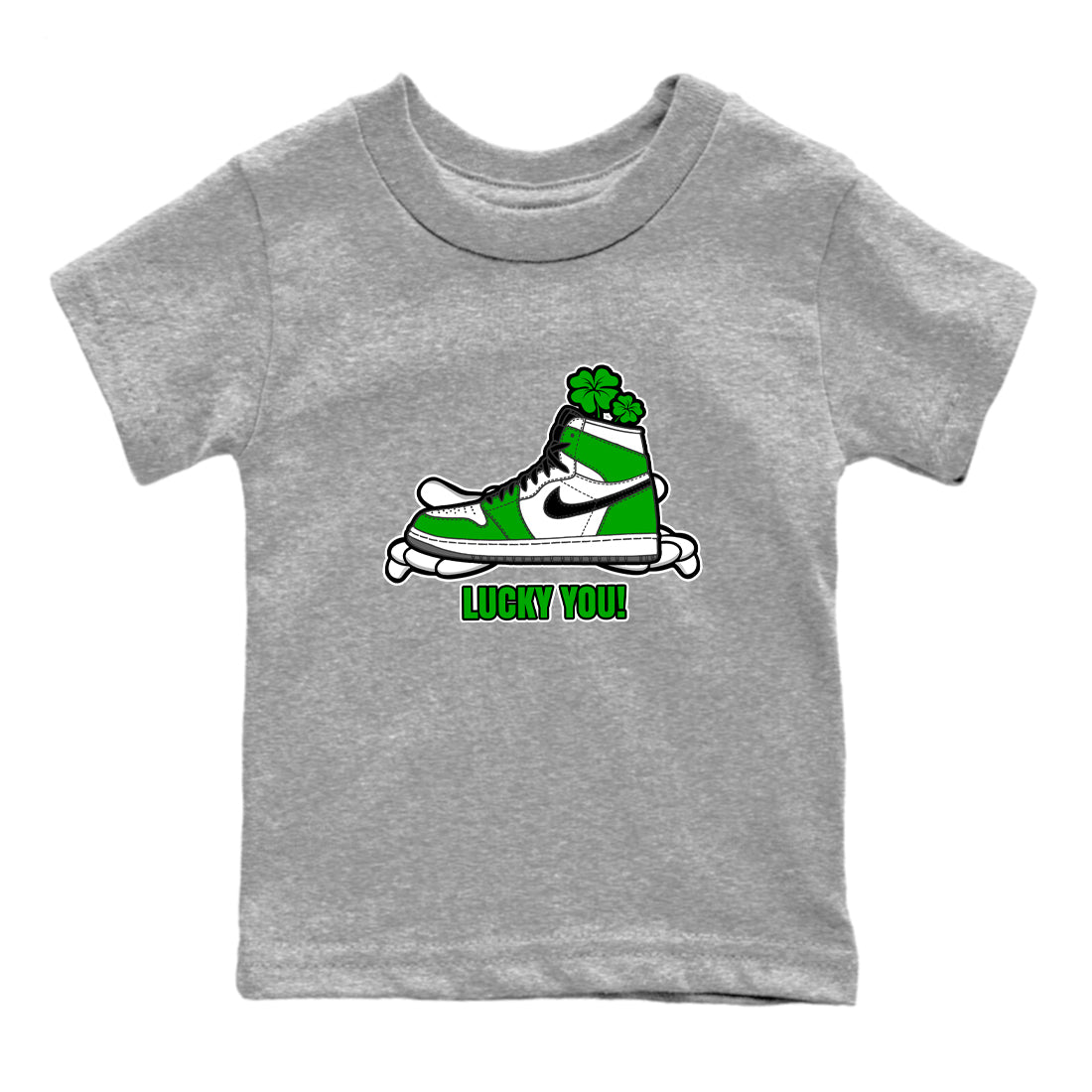 Air Jordan 1 Lucky Green shirt to match jordans Lucky You sneaker tees AJ1 Lucky Green SNRT Sneaker Release Tees Baby Toddler Heather Grey 2 T-Shirt