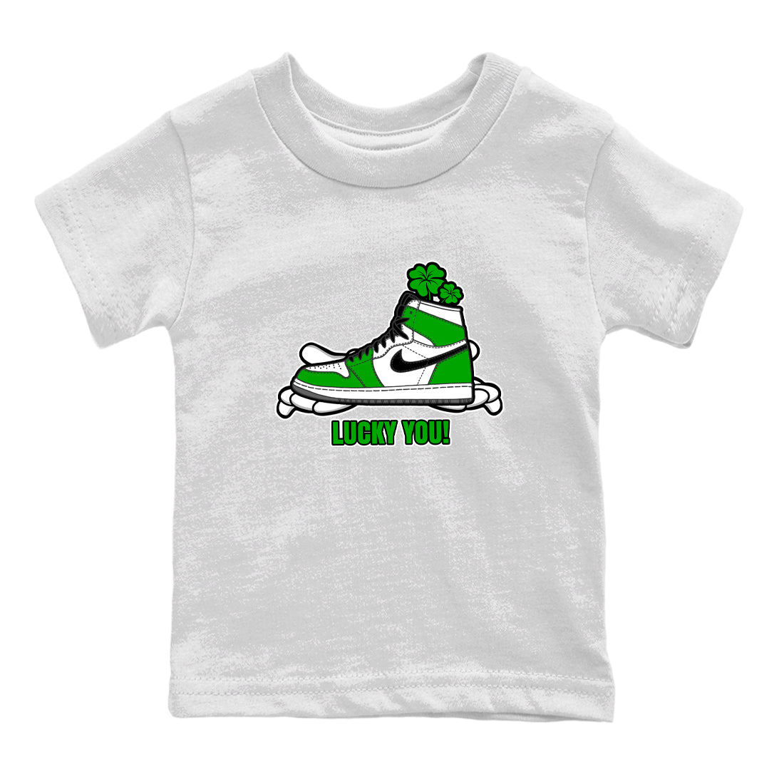 Air Jordan 1 Lucky Green shirt to match jordans Lucky You sneaker tees AJ1 Lucky Green SNRT Sneaker Release Tees Baby Toddler White 2 T-Shirt