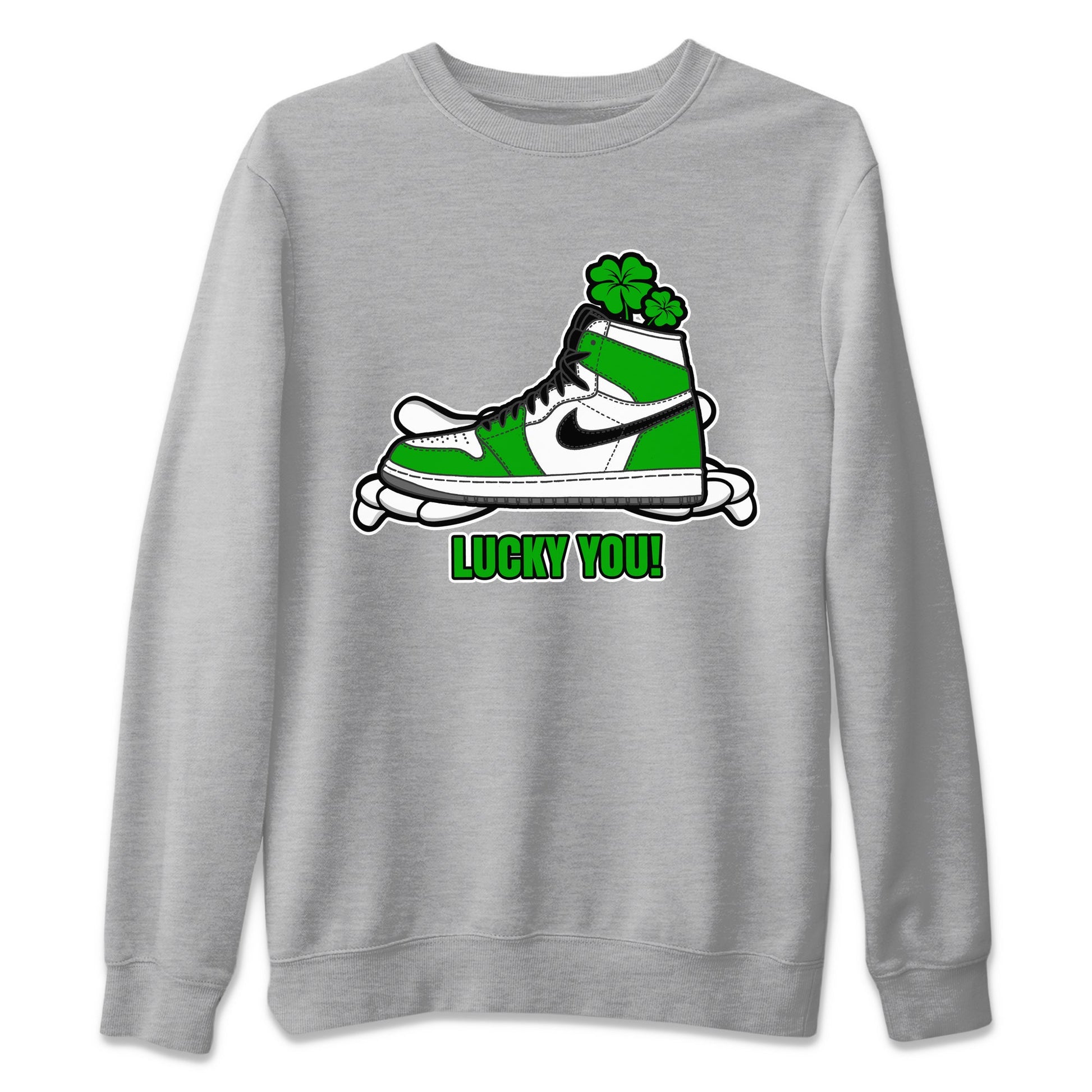 Air Jordan 1 Lucky Green shirt to match jordans Lucky You sneaker tees AJ1 Lucky Green SNRT Sneaker Release Tees Unisex Heather Grey 2 T-Shirt