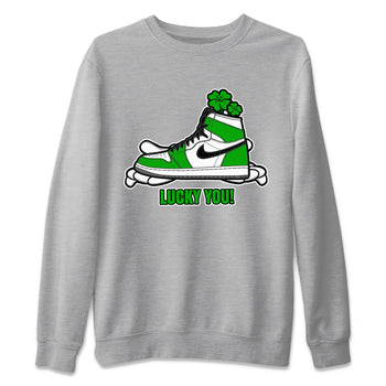 Air Jordan 1 Lucky Green shirt to match jordans Lucky You sneaker tees AJ1 Lucky Green SNRT Sneaker Release Tees Unisex Heather Grey 2 T-Shirt