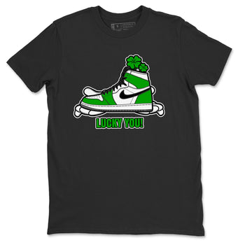 Air Jordan 1 Lucky Green shirt to match jordans Lucky You sneaker tees AJ1 Lucky Green SNRT Sneaker Release Tees Unisex Black 2 T-Shirt