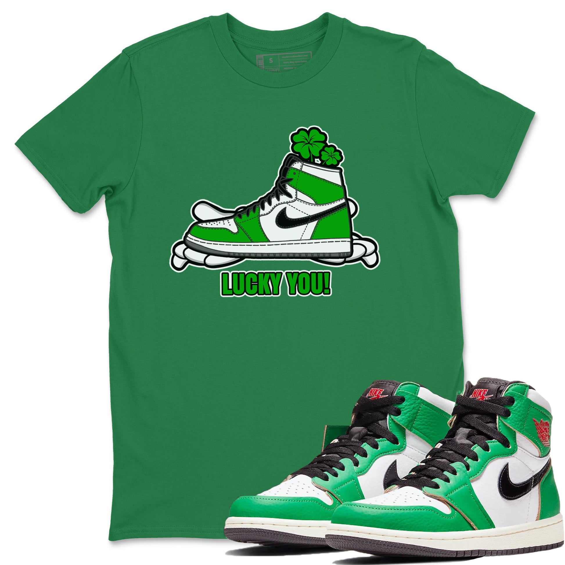 Air Jordan 1 Lucky Green shirt to match jordans Lucky You sneaker tees AJ1 Lucky Green SNRT Sneaker Release Tees Unisex Kelly Green 1 T-Shirt