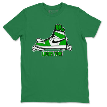 Air Jordan 1 Lucky Green shirt to match jordans Lucky You sneaker tees AJ1 Lucky Green SNRT Sneaker Release Tees Unisex Kelly Green 2 T-Shirt