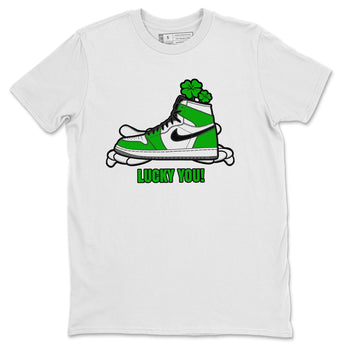 Air Jordan 1 Lucky Green shirt to match jordans Lucky You sneaker tees AJ1 Lucky Green SNRT Sneaker Release Tees Unisex White 2 T-Shirt