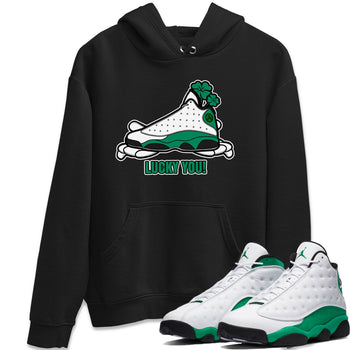 Air Jordan 13 Lucky Green shirt to match jordans Lucky You sneaker tees AJ13 Lucky Green SNRT Sneaker Release Tees Unisex Black 1 T-Shirt
