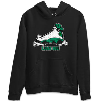 Air Jordan 13 Lucky Green shirt to match jordans Lucky You sneaker tees AJ13 Lucky Green SNRT Sneaker Release Tees Unisex Black 2 T-Shirt