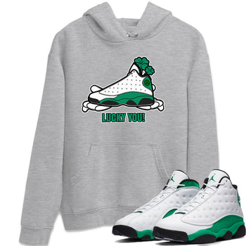Air Jordan 13 Lucky Green shirt to match jordans Lucky You sneaker tees AJ13 Lucky Green SNRT Sneaker Release Tees Unisex Heather Grey 1 T-Shirt