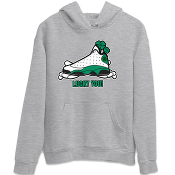 Air Jordan 13 Lucky Green shirt to match jordans Lucky You sneaker tees AJ13 Lucky Green SNRT Sneaker Release Tees Unisex Heather Grey 2 T-Shirt
