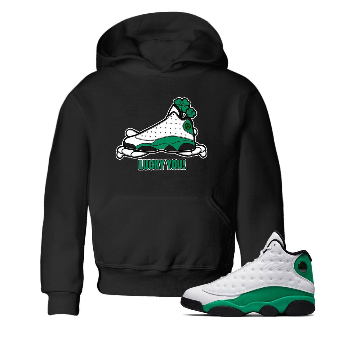 Air Jordan 13 Lucky Green shirt to match jordans Lucky You sneaker tees AJ13 Lucky Green SNRT Sneaker Release Tees Baby Toddler Black 1 T-Shirt